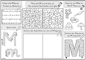 Vorschau - Unterrichtsreihen - Mini-Lapbook | Buchstabe M/m| Grundschrift - Seite 1