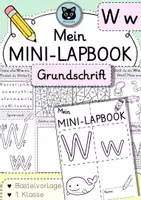 Vorschau - Unterrichtsreihen - Mini-Lapbook | Buchstabe W/w | Grundschrift - Deckblatt