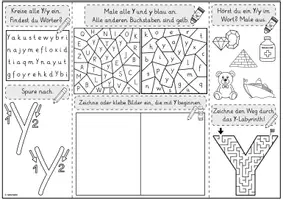 Vorschau - Unterrichtsreihen - Mini-Lapbook | Buchstabe Y/y | Grundschrift - Seite 1