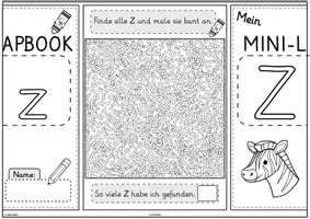 Vorschau - Unterrichtsreihen - Mini-Lapbook | Buchstabe Z/z | Grundschrift - Seite 3