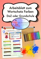 Vorschau - Arbeitsblätter - Arbeitsblatt zum Wortschatz Farben - Deckblatt