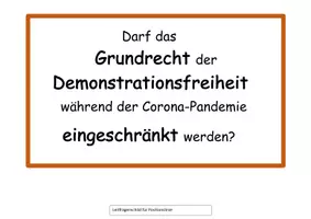 Vorschau - Arbeitsblätter - Grundrechte im Konflikt I Corona - Einschränkung der Demonstrationsfreiheit - Partnerbriefing - Seite 1