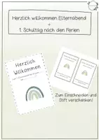 Vorschau - Anderer Materialtyp - Herzlich Willkommen (Elternabend) + 1. Schultag - Deckblatt