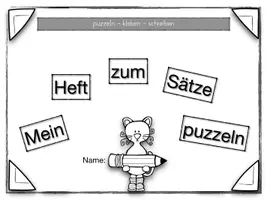 Vorschau - Unterrichtsreihen - einfache Sätze schreiben I puzzeln I Katzen I ab Klasse 1 - Seite 1