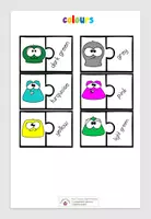 Vorschau - Spiele - Vokabel-Puzzle - Farben lernen mit den Monsterblobs - Seite 1