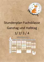 Vorschau - Anderer Materialtyp - Stundenplan Fuchsklasse (Ganztag und Halbtag) - Deckblatt