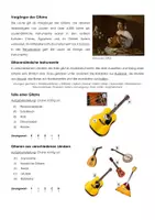 Vorschau - Arbeitsblätter - Arbeitsblatt "Die akustische Gitarre" mit Erklärvideo, Lösungen und Onlineübungen - Seite 1