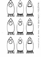 Vorschau - Mal- und Bastelvorlagen - Raketen Design Vorlagen - Seite 1