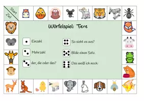 Vorschau - Spiele - Würfelspiel - Anlaute/Bilder - Tiere 2 - Seite 1