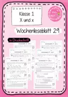 Vorschau - Arbeitsblätter - Wochen-Leseblatt 29 - X und x - Frohes Lernen in Druckschrift - Deckblatt