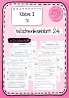 Vorschau - Arbeitsblätter - Wochen-Leseblatt 24 - tz - Frohes Lernen in Druckschrift - Deckblatt