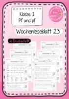 Vorschau - Arbeitsblätter - Wochen-Leseblatt 23 - Pf und pf - Frohes Lernen in Druckschrift - Deckblatt