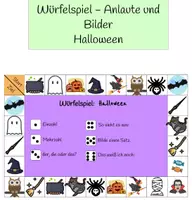 Vorschau - Spiele - Würfelspiel - Anlaute/Bilder - Halloween - Deckblatt