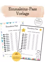 Vorschau - Mal- und Bastelvorlagen - Einmaleins-Pass-Vorlage inkl. Abzeichen - Deckblatt