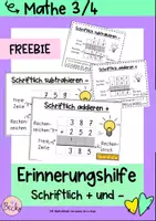 Vorschau - Poster - Merkkarten und Poster schriftliche Addition und Subtraktion - Deckblatt