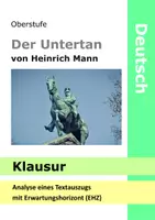 Vorschau - Klassenarbeiten - Der Untertan: Klausur mit EHZ zum Roman von Heinrich Mann - Analyse Interpretation - Deckblatt
