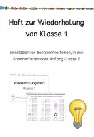 Vorschau - Arbeitsblätter - Heft Wiederholung Klasse 1 Deutsch - Deckblatt