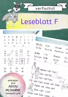 Vorschau - Arbeitsblätter - Leseblatt F: Buchstaben, Silben, Wörter, Sätze - AEIOU MLSWRNF - Deckblatt