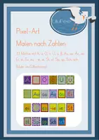 Vorschau - Mal- und Bastelvorlagen - Ä, ä, Ö, ö, Ü, ü, ß, Au, au, Äu, äu, Ei, ei, Eu, eu, -ie, ie, St, st, Sp, sp, Sch, sch, Pixel Art, Konzentration Feinmotorik, Malen nach Zahlen - Deckblatt