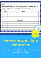 Vorschau - Merkblätter - Hausaufgabenzettel für die Krankenmappe - Deckblatt