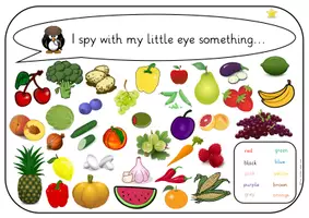 Vorschau - Bildkarten - Sprachspiel - I spy with my little eye something... (fruits & vegetables) - Seite 2