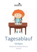 Vorschau - Fördermaterial/Inklusion - Tagesablauf - Bildkarten Verben : Bildkarten zur Sprachförderung - Bild- und Wortkarten für die Wortschatzarbeit - Deckblatt