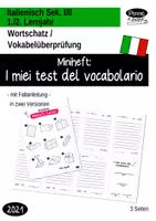 Vorschau - Arbeitsblätter - Italienisch: Miniheft: I miei test del vocabolario - Vokabeltestheft zur Dokumentation des Lernfortschrittes - Deckblatt