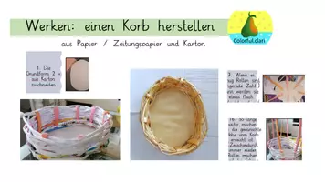 Vorschau - Stundenentwürfe - Werken: Einen Korb aus Papier und Karton gestalten - Deckblatt