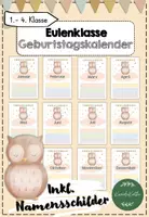 Vorschau - Bildkarten - Eulenklasse Geburtstagskalender - Deckblatt