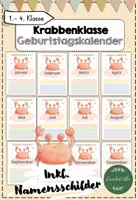 Vorschau - Bildkarten - Krabbenklasse Geburtstagskalender - Deckblatt