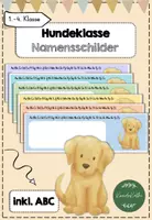 Vorschau - Bildkarten - Hundeklasse Namensschilder inkl. ABC - Deckblatt