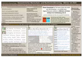 Vorschau - Arbeitsblätter - Konzentriertes Wortschatz- und Rechtschreibtraining - Wörter mit ÄCH - Seite 1