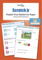 Vorschau - Arbeitsblätter - Scratch jr - Projekt: Frau flüchtet vor Regen - Seite 1