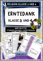 Vorschau - Unterrichtsreihen - Erntedank in Klasse 3 und 4 - Religionsunterricht Grundschule - 4 Unterrichtsstunden mit Materialien - Deckblatt