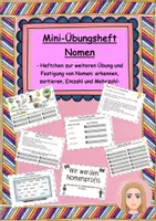 Vorschau - Unterrichtsreihen - Mini-Übungsheft Nomen/Namenwörter Klasse 2 - Deckblatt