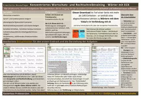 Vorschau - Arbeitsblätter - Konzentriertes Wortschatz- und Rechtschreibtraining - Wörter mit e und ck - Seite 1