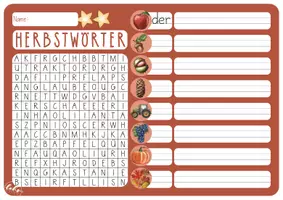 Vorschau - Arbeitsblätter - Herbstsuchsel - Wörter schreiben mit Wortsuchrätseln - Seite 3