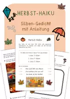 Vorschau - Arbeitsblätter - Herbst-Haiku / Silbengedicht mit Anleitung - Deckblatt