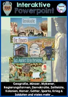 Vorschau - Präsentationen/Tafelbilder - Interaktive PowerPoint Antikes Griechenland | Spektakuläre virtuelle Erfahrung - Sofort einsetzbar | Homeschooling | Distanzunterricht - Seite 3