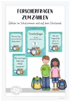 Vorschau - Aufgabenkarten - Forscherfragen zum Zählen, Hunderterraum - Deckblatt