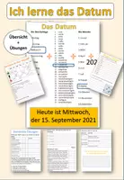 Vorschau - Arbeitsblätter - "Ich lerne das Datum" Übersicht und Übungen - DaZ - Deckblatt