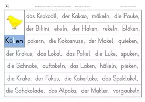 Vorschau - Arbeitsblätter - Konzentriertes Wortschatz- und Rechtschreibtraining - Wörter mit k zwischen zwei Vokalen - Seite 2