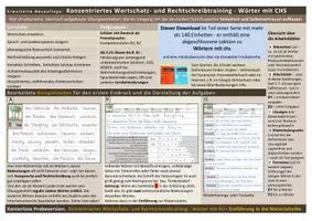 Vorschau - Arbeitsblätter - Konzentriertes Wortschatz- und Rechtschreibtraining - Wörter mit CHS - Seite 1