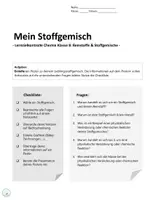 Vorschau - Arbeitsblätter - Lernzielkontrolle/ Projekt Chemie Klasse 8 Stoffgemische - Seite 1