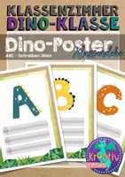 Vorschau - Poster - Klassendeko: Buchstabenposter von A bis Z - Dinoklasse - Deckblatt