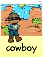 Vorschau - Fördermaterial/Inklusion - Cowboy Words Freebie - erste englische Wörter lernen - Seite 3