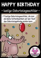 Vorschau - Anderer Materialtyp - "HAPPY BIRTHDAY" - lustige Geburtstagsschilder - Deckblatt