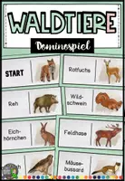 Vorschau - Stationenlernen - Waldtiere - Domino - Deckblatt