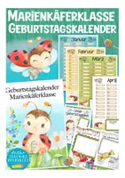 Vorschau - Mal- und Bastelvorlagen - Geburtstagskalender Marienkäferklasse - Deckblatt