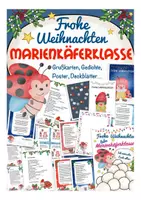 Vorschau - Arbeitsblätter - Weihnachtsgrüße Marienkäferklasse - Deckblatt